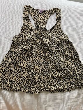 Alya Leopard Print Tank Top - Beige & Black